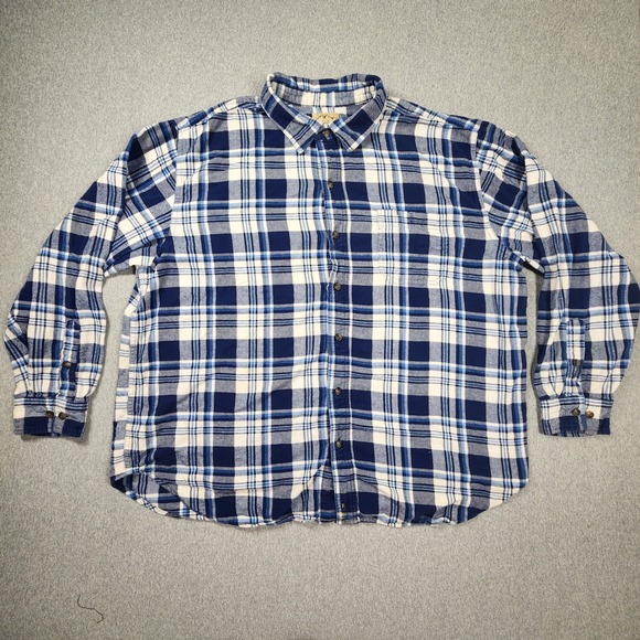 Blue Mountain Other - Blue Mountain Flannel Shirt Mens 2X Blue Plaid Fair Condition Long Sleeve Cotton